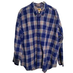 The Foundry Blue Gray Red Flannel Button Up Shirt